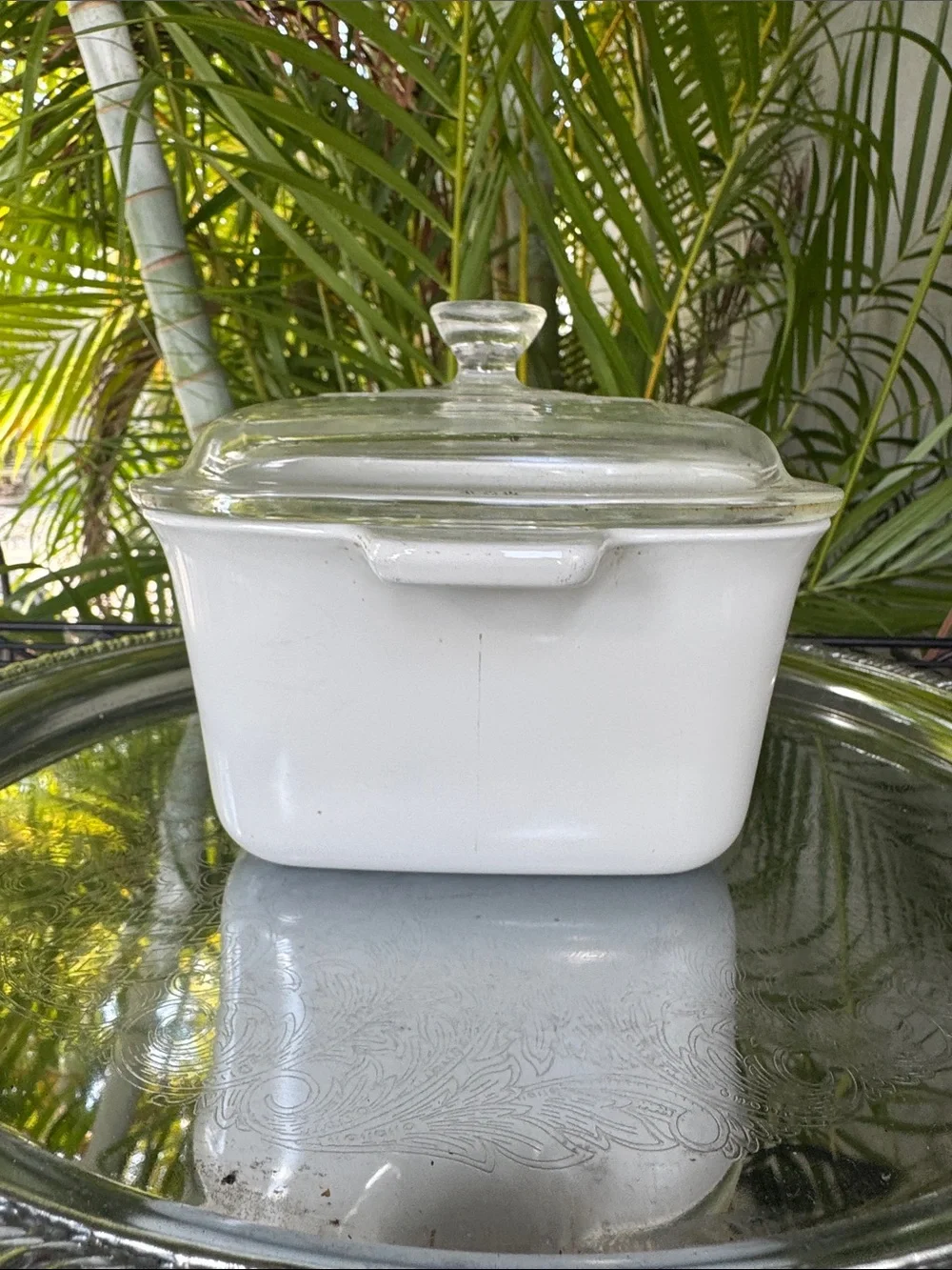 Corningware Blue Cornflower 1.5 QT White Casserole Dish with Glass Lid P-4-B
